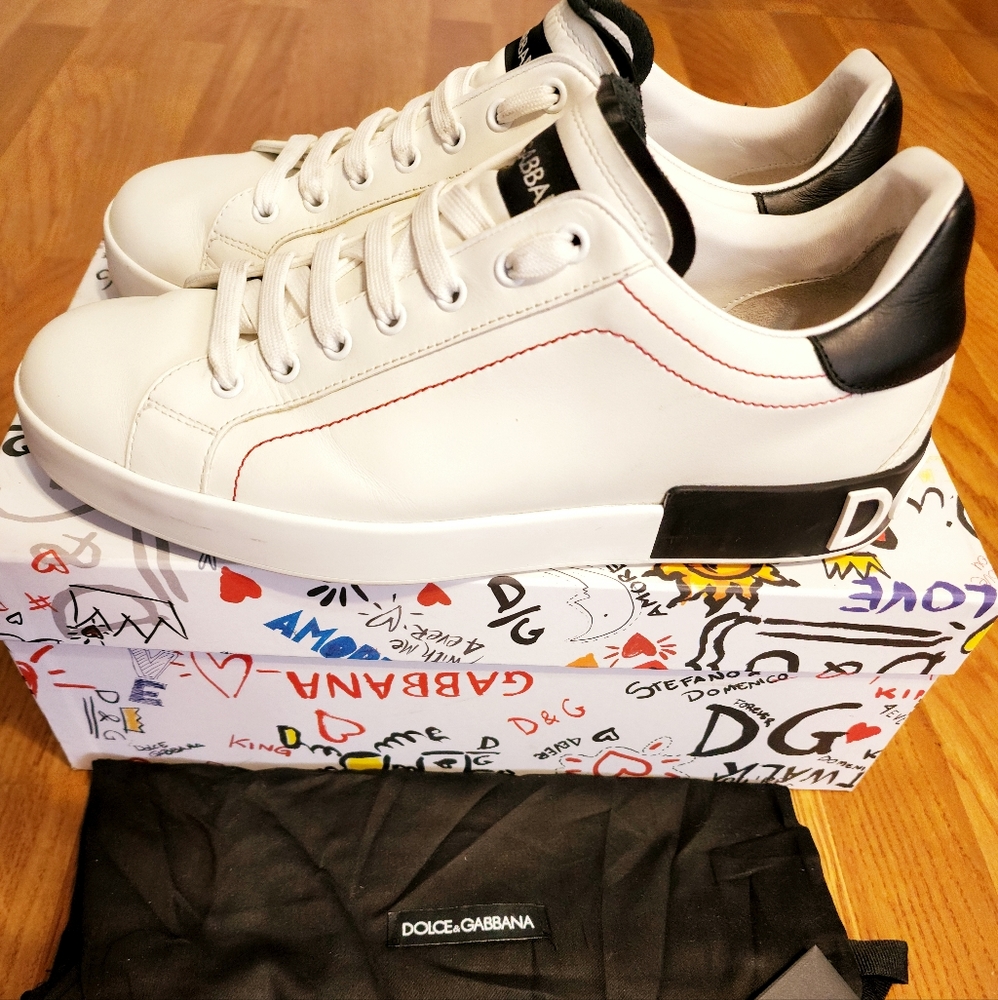 White Dolce & Gabbana Portofino Sneakers sz 11 US (44 IT, 10UK)